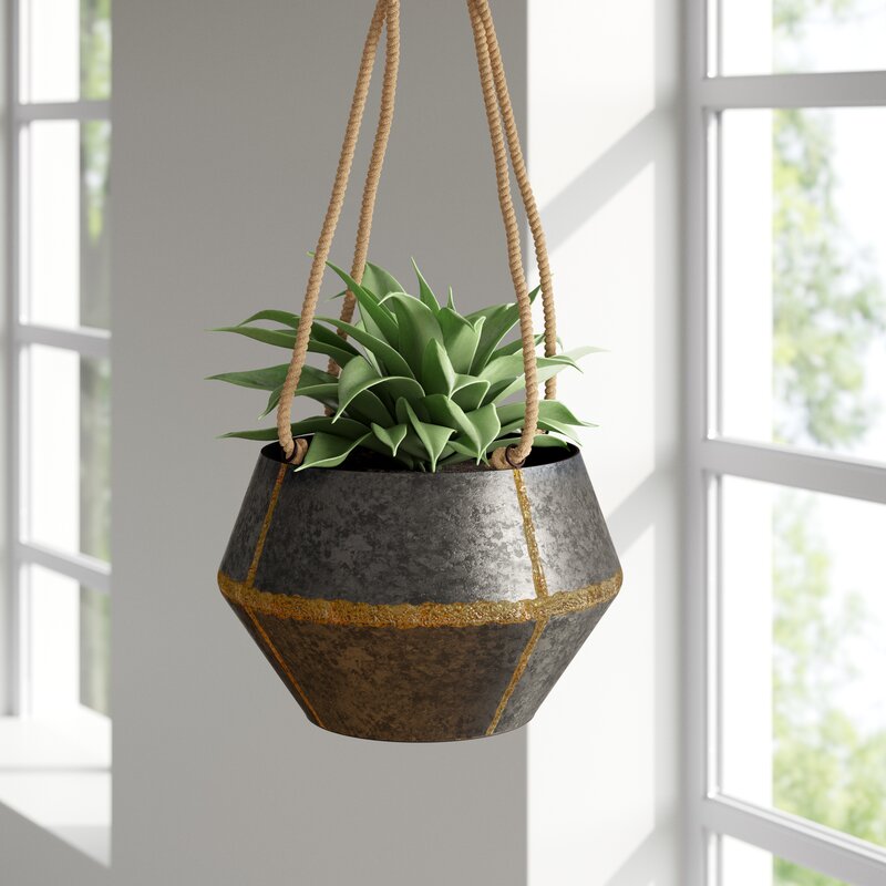 Joss & Main Goodfellow Large Metal Hanging Planter & Reviews Wayfair